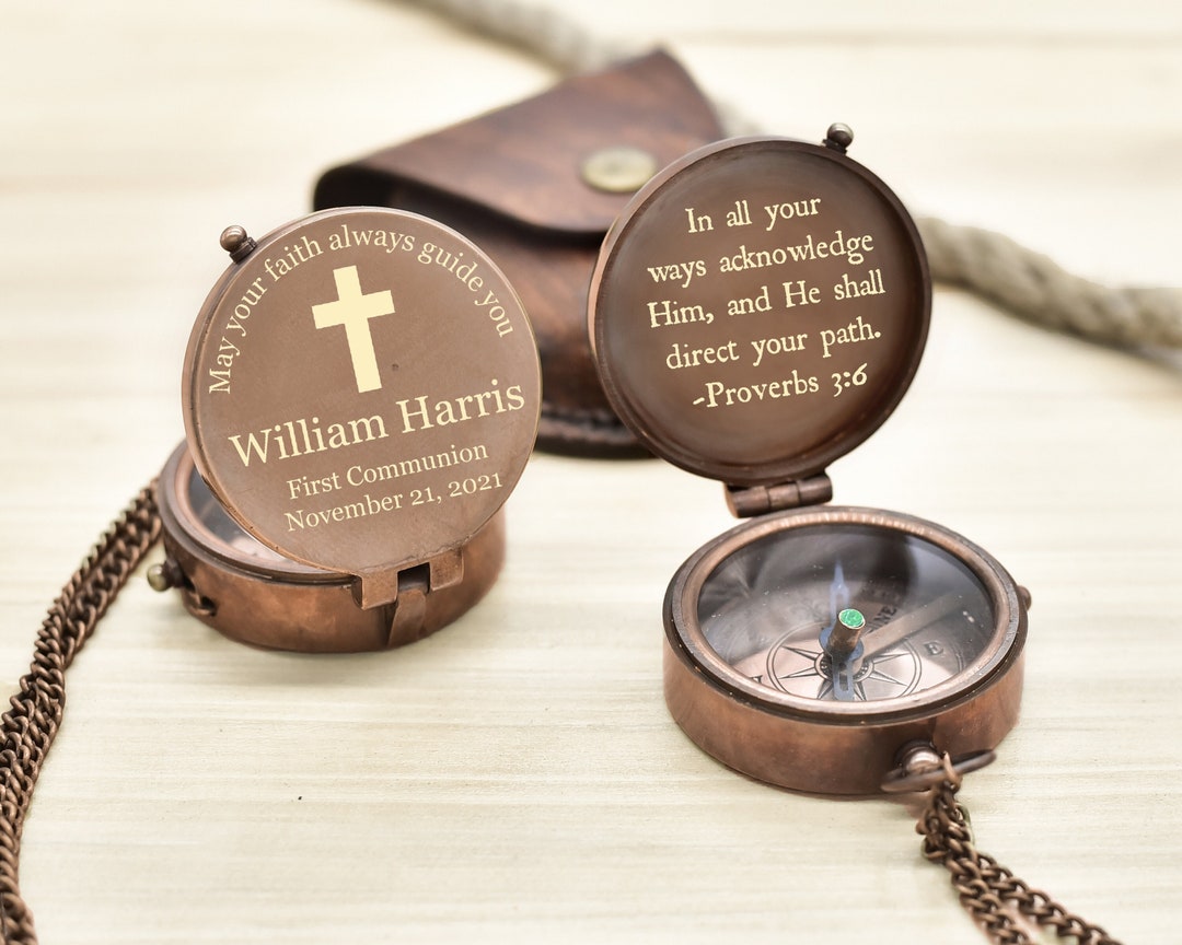 Buy First Holy Communion Gift, First Communion Gift, Engraved Nautical  Compass,personalized Compass, Baptism Gift,confirmation Gift,gift for Him  Online in India 