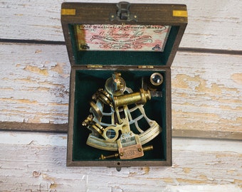 ANCIEN SEXTANT EN laiton instruments directionnels navire maritime