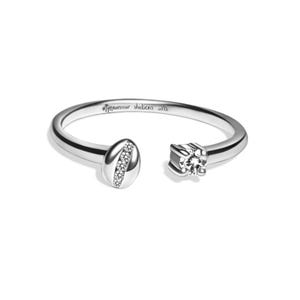 Open sterlingzilveren ring met zirkonia