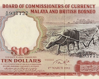 Malaya and British Borneo, 1 & 10 Dollars, Elizabeth II 1959 - 1961, P.8 - P.9, Complete Set REPLICA