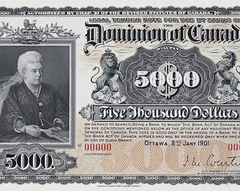 Dominion of Canada, 5000 Dollars, 1901, P.25B, REPLICA