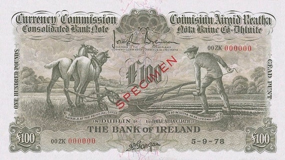 REPLICA Ireland, Bank of Ireland 1, 5, 10, 20, 50 & 100 Pounds 