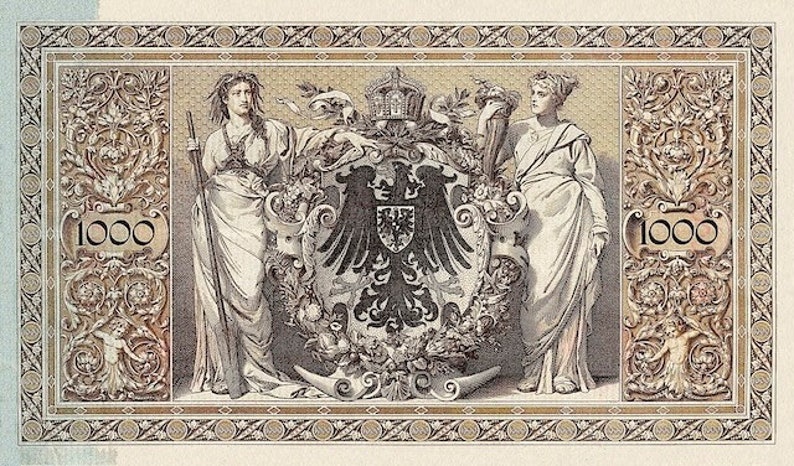 Germany, Reichsbanknote 100 & 1000 Mark, 1884 1891, P.12 P.13, REPLICA image 2