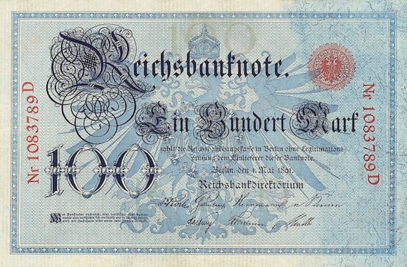 Germany, Reichsbanknote 100 & 1000 Mark, 1884 1891, P.12 P.13, REPLICA image 3