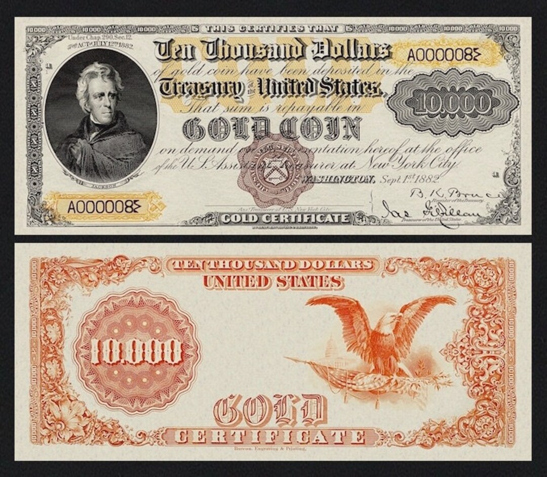 United States 20 10000 Gold Dollars 1882 P 259 P 265 Complete Set 