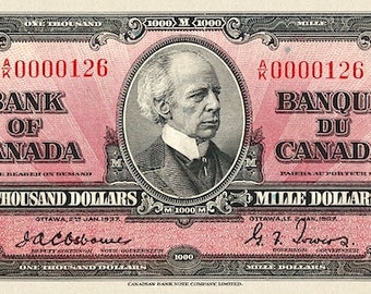 Canada, 1000 Dollars, Series 1937, P.65, REPLICA