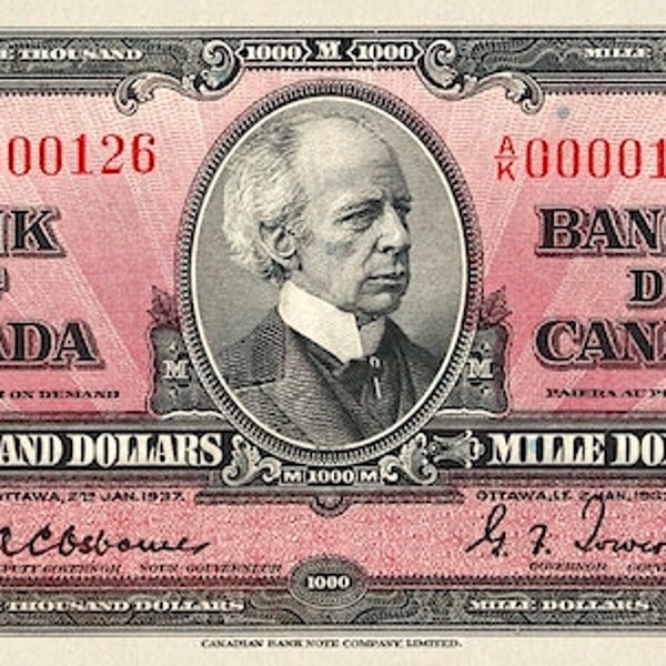 Canada, 1000 Dollars, Series 1937, P.65, REPLICA
