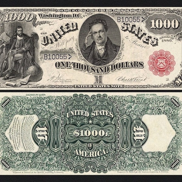 United States, 1 - 1000 Dollars, 1880 Series, P.176 - P.184, Complete Set REPLICA