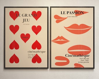 Vintage Film Poster Set: Hearts & Lips - Cinematheque (Digital Download)
