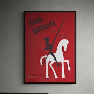 Don Quixote de la Mancha - Cervantes - Theatre Ballet Poster - Red Black Design
