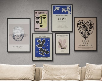 Eclectic Gallery Wall Art Set: Matisse, Cubism, Greek Aphrodite (Digital Download)
