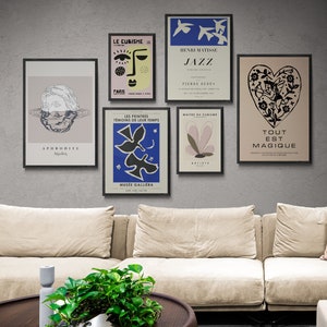 Gallery Wall Art Set of 6 - Eclectic Print Set - Decoración de pared - Wall Prints Bundle - Interior Set- Modern - Matisse - Cubismo - Afrodita griega