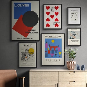 Gallery Wall Art Set of 6 - Eclectic Print Set - Wall Decor - Wall Prints Bundle - Great Modern Set - Matisse - Picasso - Hokusai - Klee