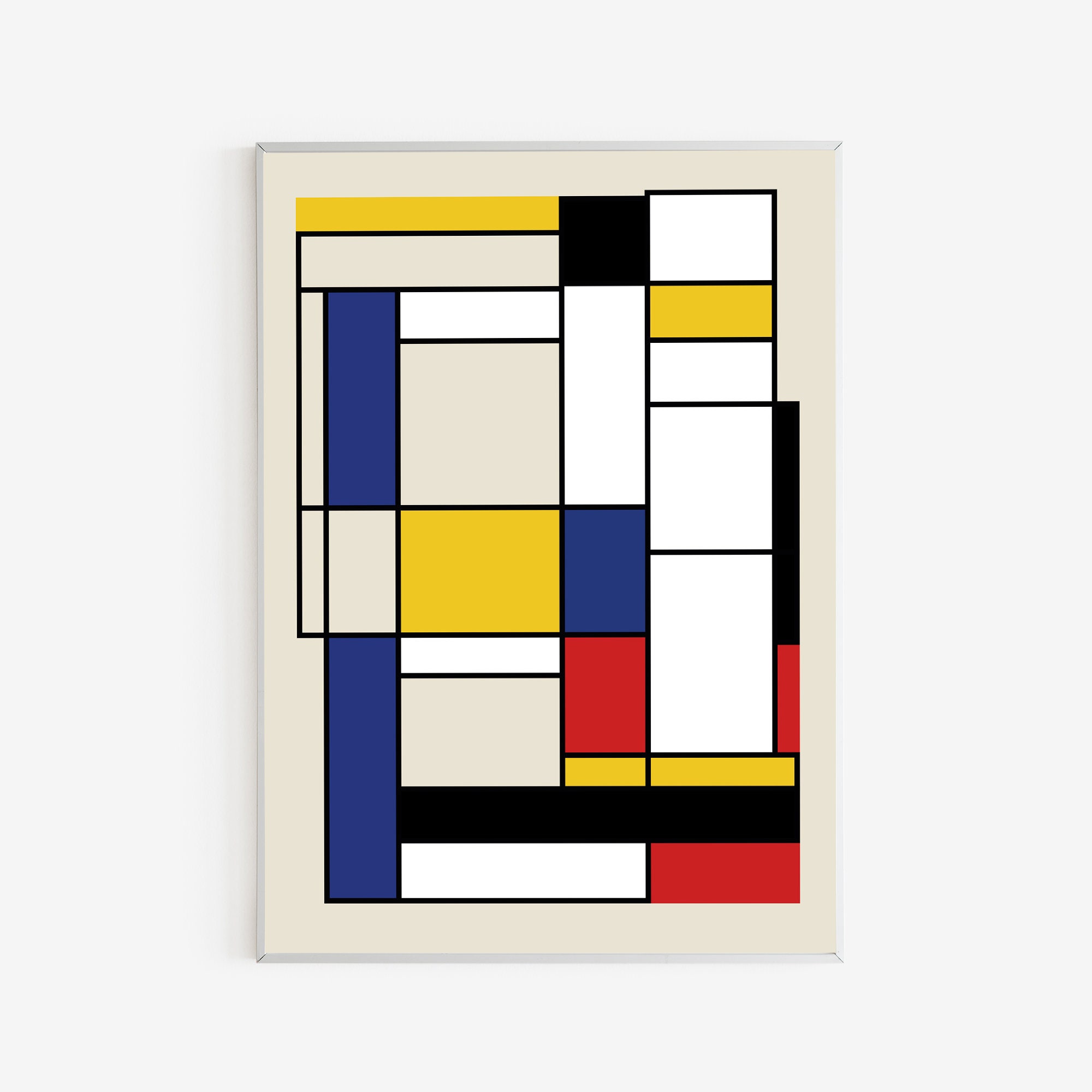 Bauhaus Set of 2 Primary Colors Geometric Pattern Fabric Etsy