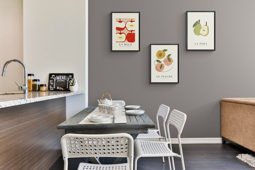 Kitchen Posters Set Kitchen Set - Kitchen Poster - Interior Set - Botanical Set of 3 ...