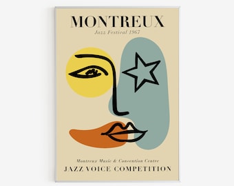 Montreux Jazz Festival 1967 Poster: Abstract One-Line Art (Digital Download)