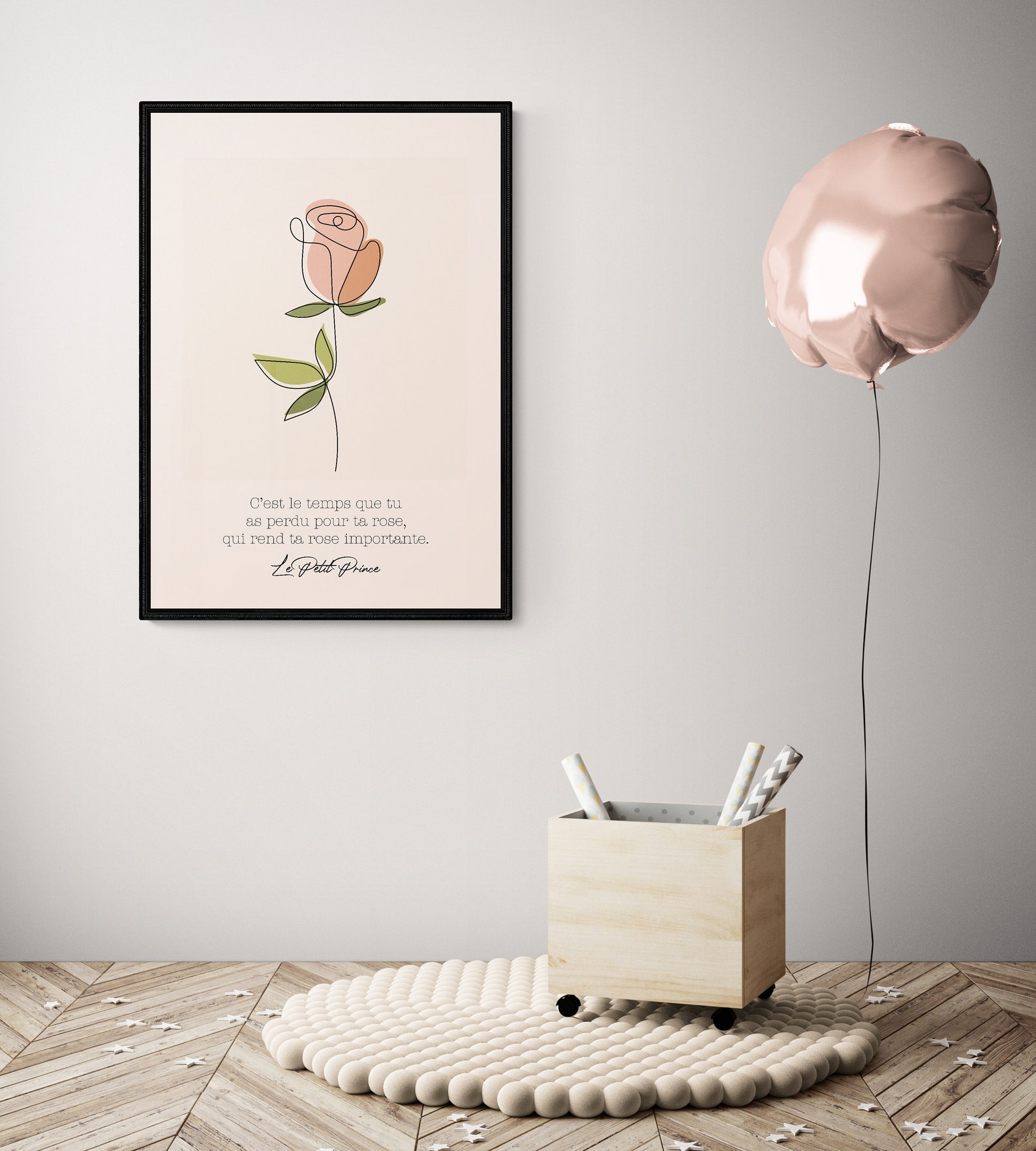 Le Petit Prince Poster Little Prince Rose Flower Artwork - Etsy