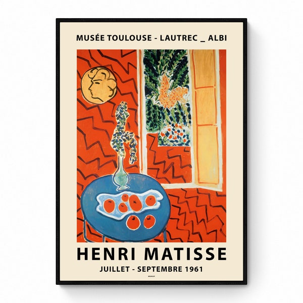 Henri Matisse - Red Interior, Still Life on a Blue Table - Paris - French Poster - Exhibition - Abstract Wall Art - Mid-century