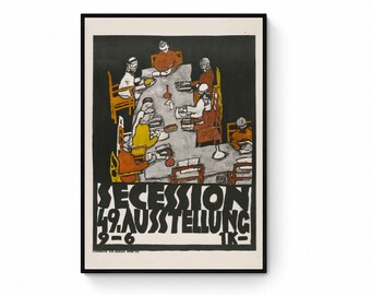 Egon Schiele Vienna Secession Exhibition Poster: Mid-Century Lithograph (Digital Download)