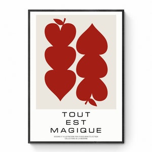 Toute Est Magique - Ace -  Magic - Film Ancien - Film Poster - Playing Cards - Hearts - Vintage Ad Minimal Poster - Typography - Mid-century
