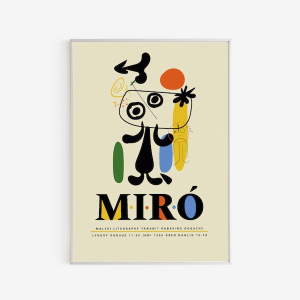 Joan Miro Poster - Miro Exposition Print - Maleri Litografi - Lithographie Art - Abstrait &Geometric Colorful Poster