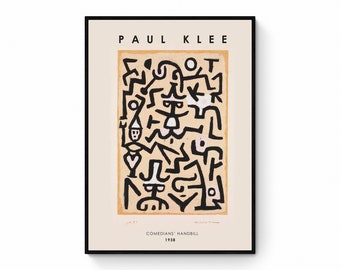 Paul Klee Comedians' Handbill Print: Abstract Mid-Century Modern Art (Digital Download)