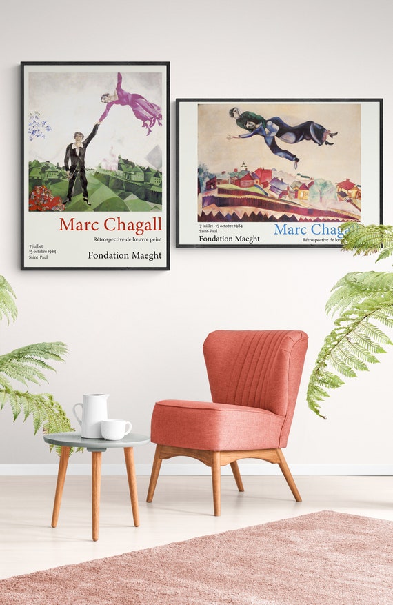 Marc Chagall Set of 2 - Retrospective - Exhibition Poster