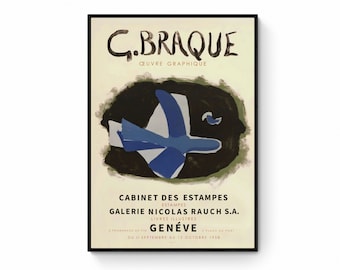 Georges Braque Lithograph: Abstract Bird, Mid-Century Modern (Digital Download)
