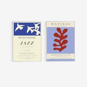 Matisse Cut Out Set of 2 - Henri Matisse Exhibition Poster - Matisse Jazz Poster - Papiers Decoupes - Berggruen & Cie - Mourlot Editions