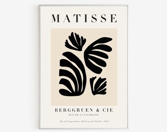 Matisse Cut Out Poster - Henri Matisse Exhibition Poster - Abstract Coral Design - Papiers Decoupes - Berggruen & Cie - Midcentury Wall Art