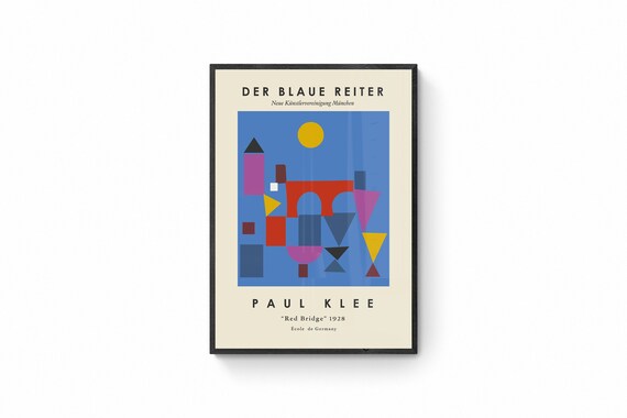 Paul Klee Red Bridge Print: Mid-century Modern Geometric Art