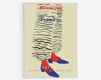 Vintage French Shoe Shop Poster: Paris Retro Ad (Physical Posters)