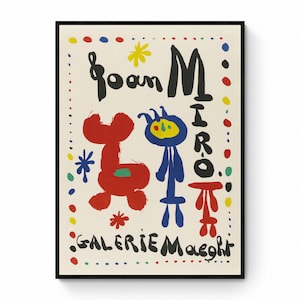 Joan Miro Exhibition Poster: Abstract Geometric Art (Digital Download)
