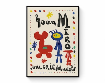 Joan Miro Exhibition Poster: Abstract Geometric Art (Digital Download)