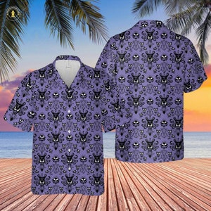 Haunted Mansion Hawaiian Shirt, Hitchhiking Ghosts Hawaii Shirt, Foolish Mortals Aloha Shirt, Halloween Button Up Shirt, Disneyland Shirt
