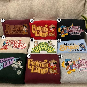 Mickey Mouse The Lands Collection Shirt, Main Street Usa, Frontierland, Tomorrowland Shirt, Disneyland Shirt, Disneyworld Family Shirts