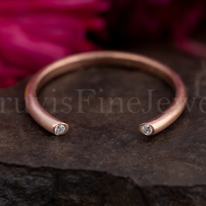 open ring - open diamond wedding ring - open gap diamond stacking ring - open end ring - cuff ring - minimalist ring - dainty diamond ring