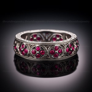 Ruby silver ring, art deco silver ring, antique silver ring, Victorian silver ring, estate silver ring, pattern silver ring, 925 silver ring