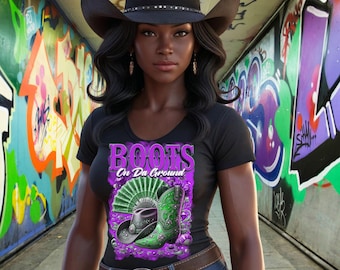 Cowgirl Tumbler PNG | Bling Boots on Da Ground Art