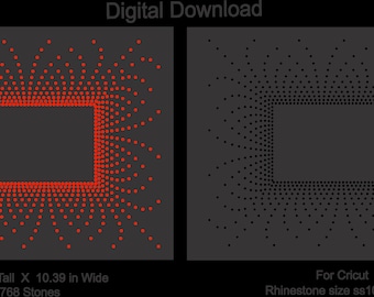 Rectangle Rhinestone Pattern Rectangle Scatter Rhinestone Digital Template | Rhinestone Digital ...