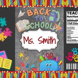 Editable Back to School Chip Bag Template | Printable Teacher Treat Bag | DIY Classroom Favor | Canva Template