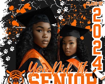 Canva Editable Graduation Senior Design Template, Class of 2024, Senior2024, Graduation Template, Canva Template, Graduation Gift, Digital