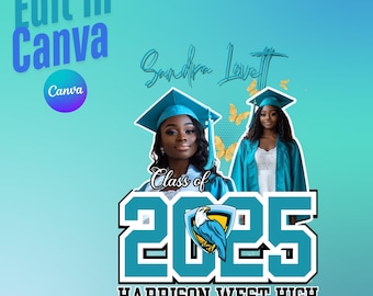 Canva Editable Graduation T-Shirt Template | Class of 2025 Shirt Design | DIY Graduation Shirt | Senior Shirt | Custom Grad Tee | Digital