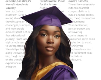 Graduation 11" x 17" Newspaper Template, Canva Template, Senior 2024, Class of 2024, Graduation Template, Graduation Gift, Digital, Template