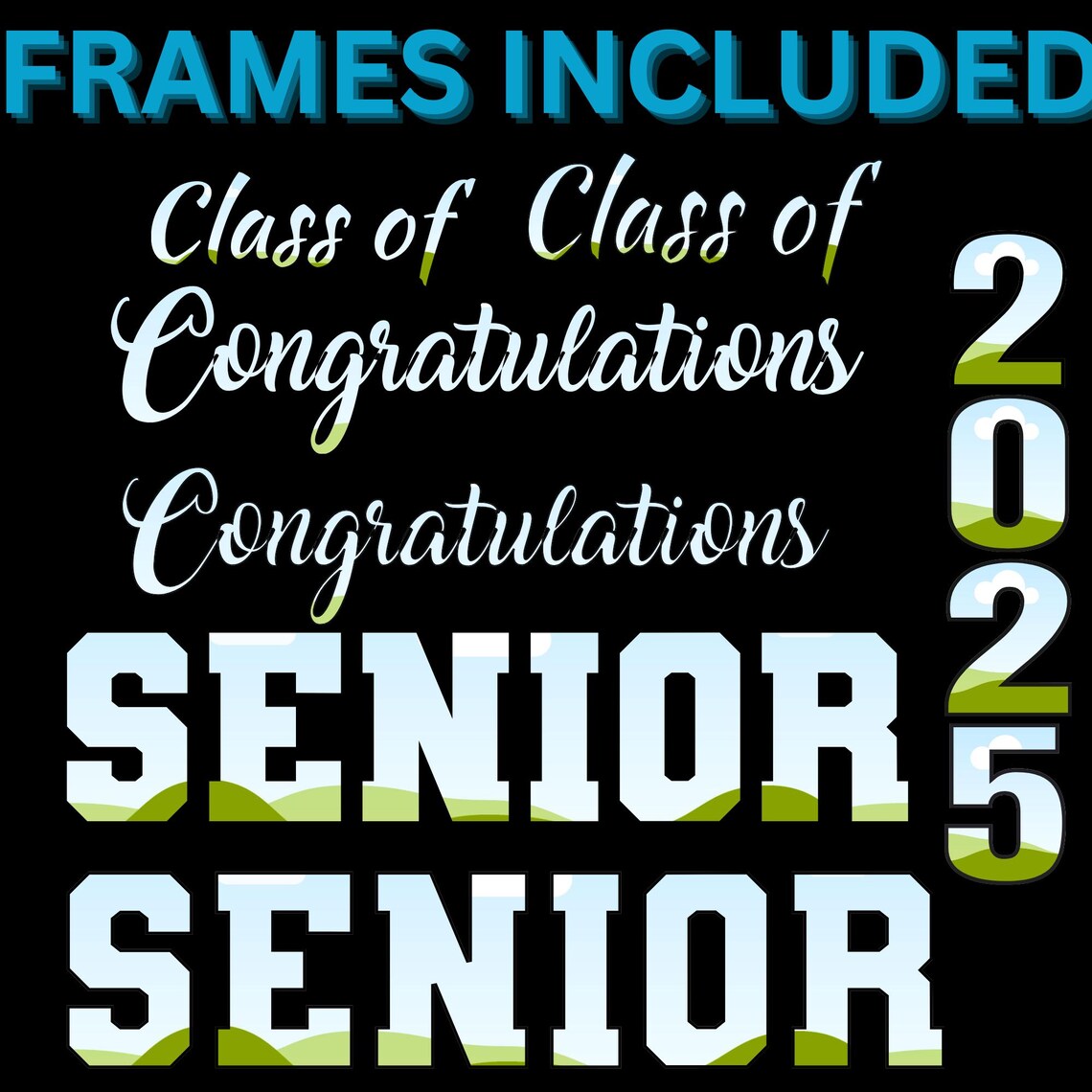 2025 Graduation Template With Frames | Editable Grad Frame |digital ...