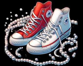 Chucks Vermelho e Branco PNGs