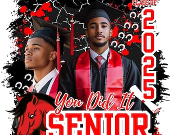 Canva Graduation T-Shirt Template | Editable Senior Class Shirt | DIY Graduation Tee Design | Class of 2024 Shirt | Instant Download