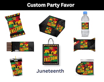 Modello per bomboniere di Juneteenth di Canva, modello digitale, modificabile, festa, celebrazione, bomboniere, decorazione
