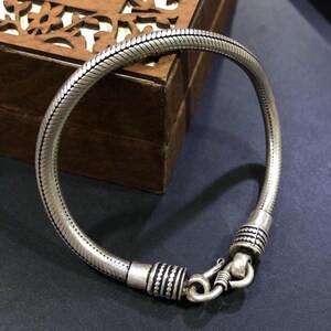 925 Sterling Silver Bracelet, Silver Chain Style Handmade Bracelet, Unisex Bracelet For Gift, Weight ~ 31.2 Grams, Length ~ 8 Inches