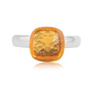 Natural Citrine 925 Sterling Silver Ring, Handmade Ring With Citrine Gemstone, Anniversary Gift For Her, Birthstone Ring